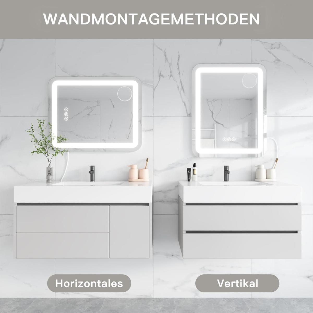 Hollywood Vanity Mirror with 3 Color Modes Dimmable Strip Light - White – image 2