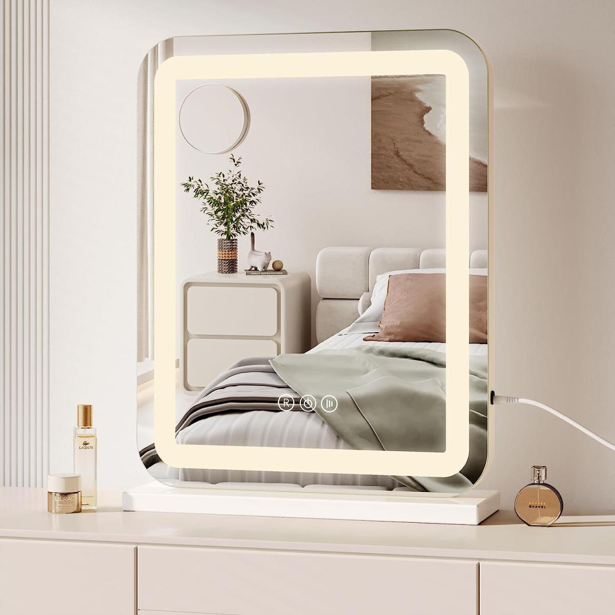Hollywood Vanity Mirror with 3 Color Modes Dimmable Strip Light - White – image 5