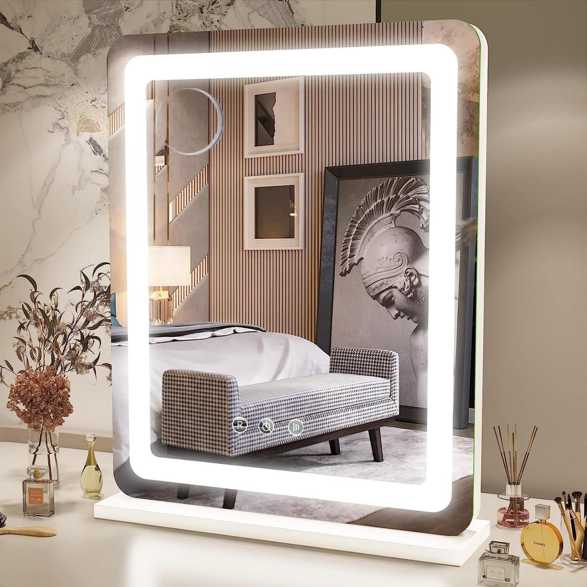 Hollywood Vanity Mirror with 3 Color Modes Dimmable Strip Light - White – image 6