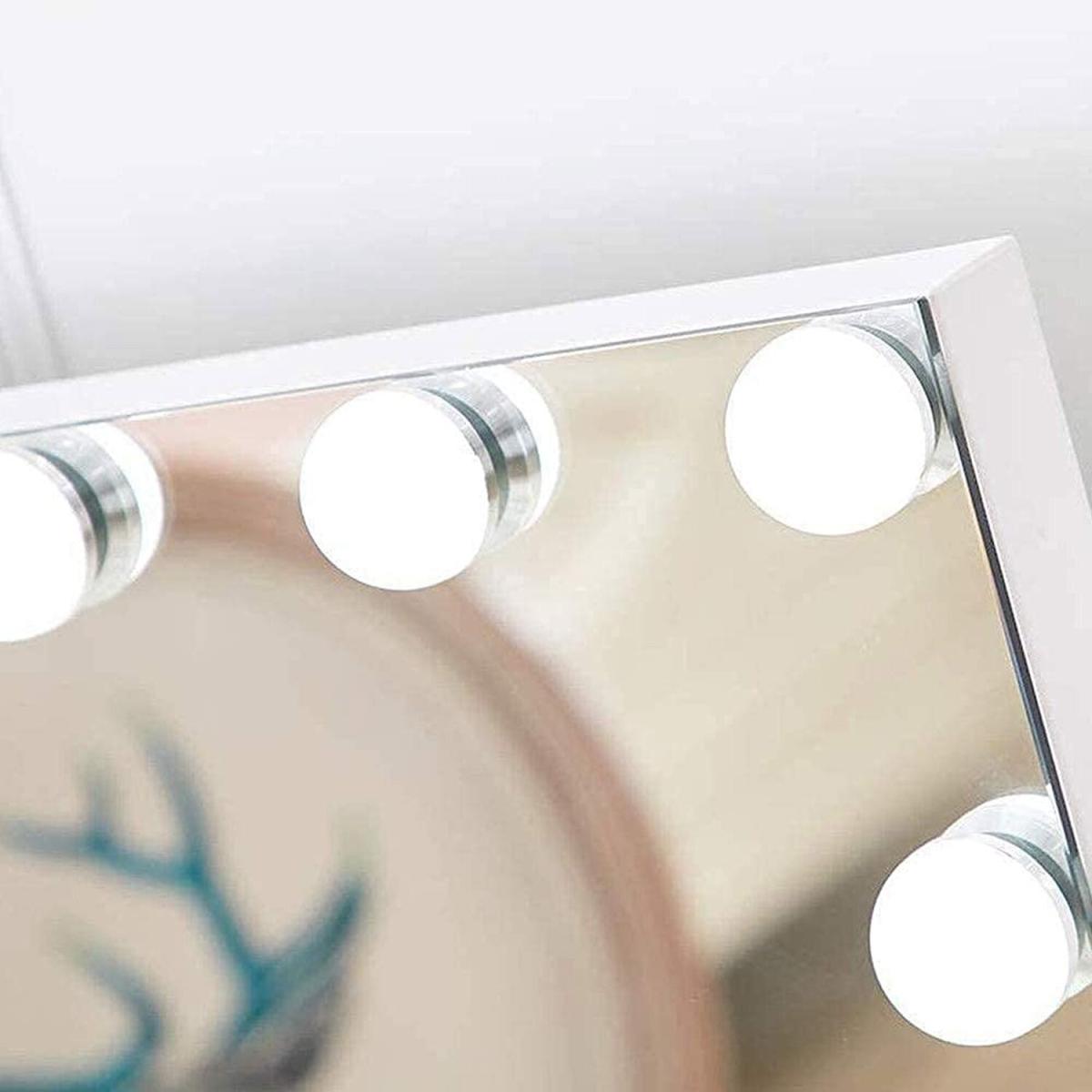 Hollywood Style Makeup Mirror with Lights - White – image 4