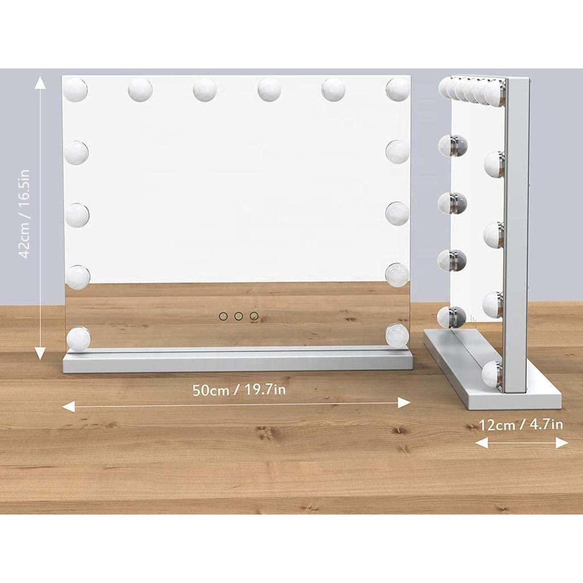 Hollywood Style Makeup Mirror with Lights - White – image 5