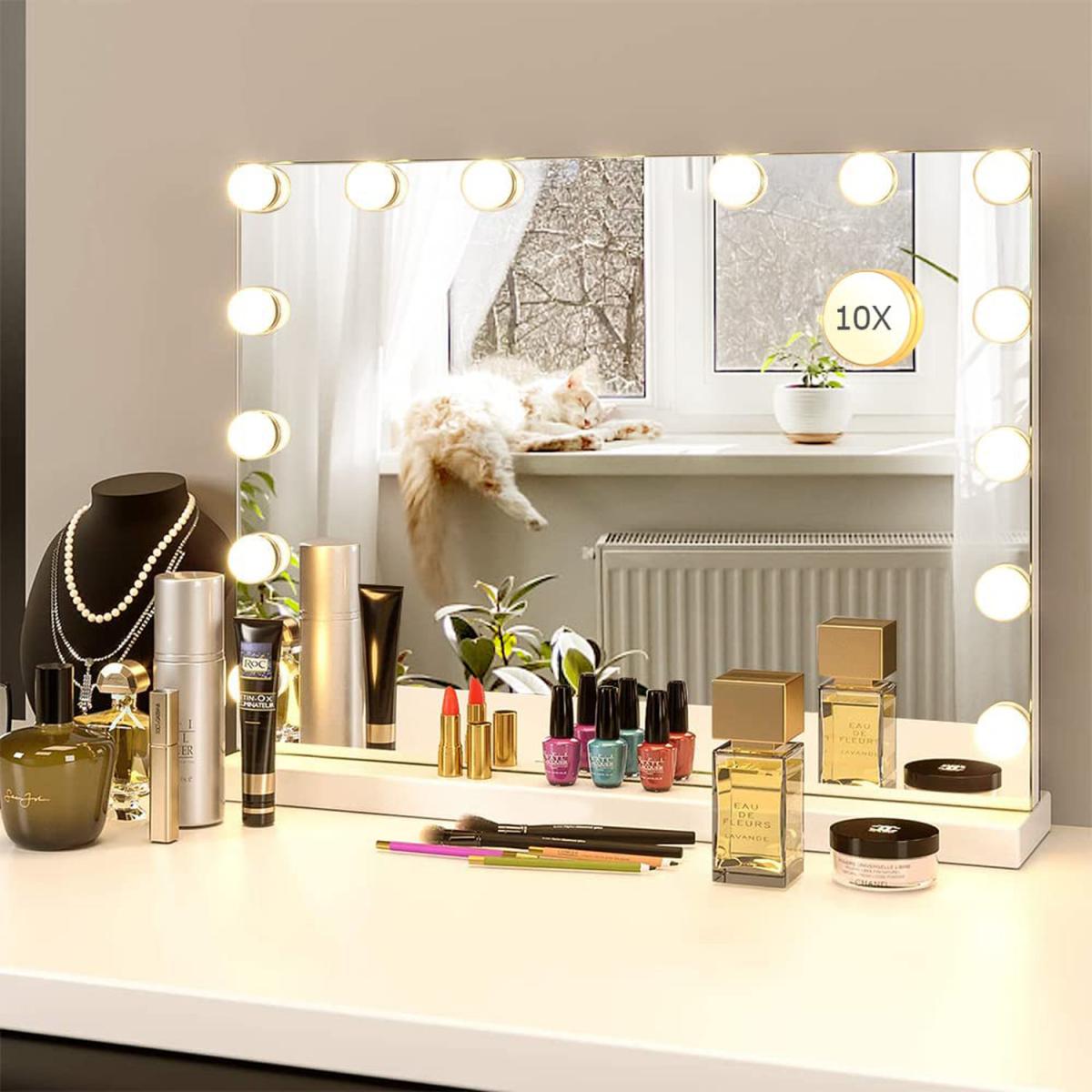 Hollywood Style Makeup Mirror with Lights - White – image 7