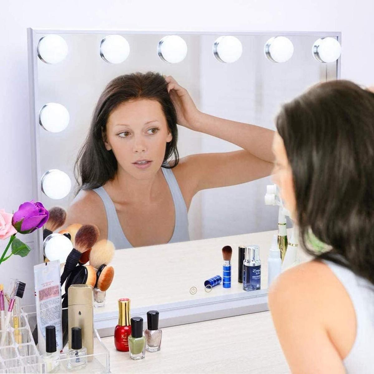 Hollywood Style Makeup Mirror with Lights - White – image 8