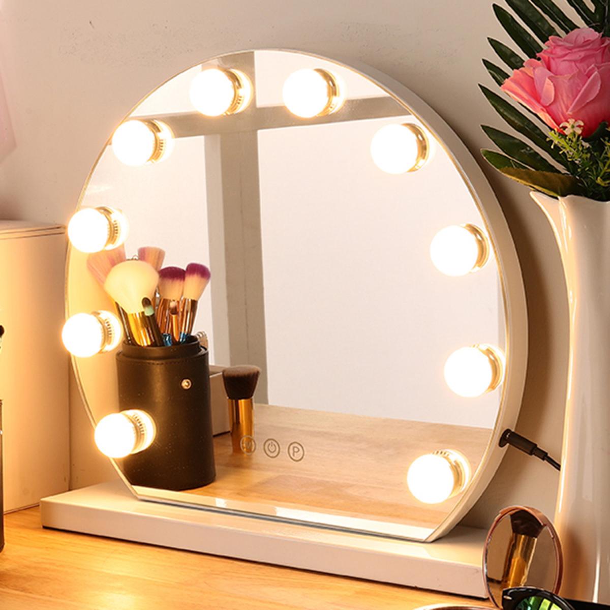 Round Hollywood LED Lighted Vanity Mirror - White / 40cm – image 3
