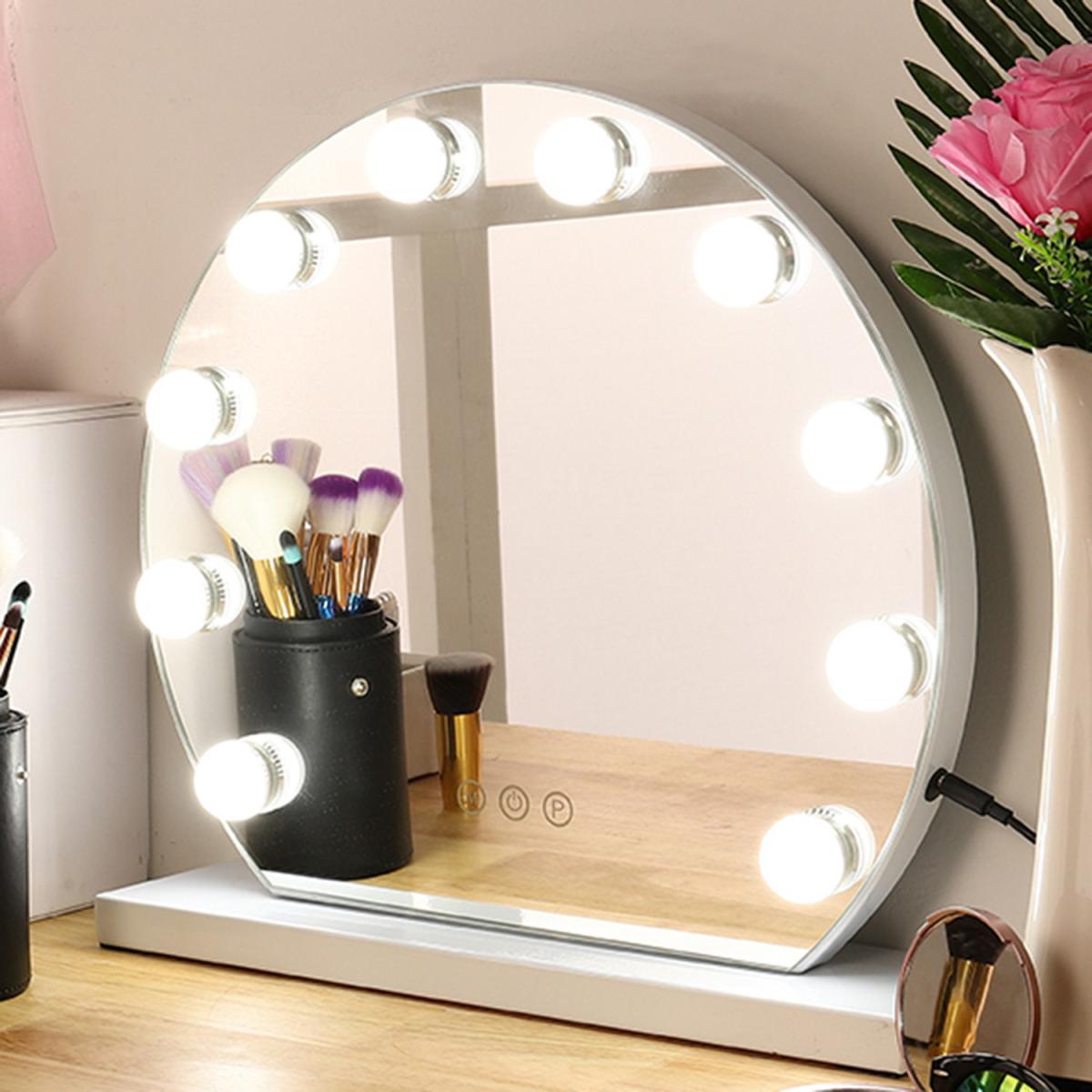 Round Hollywood LED Lighted Vanity Mirror - White / 40cm – image 4