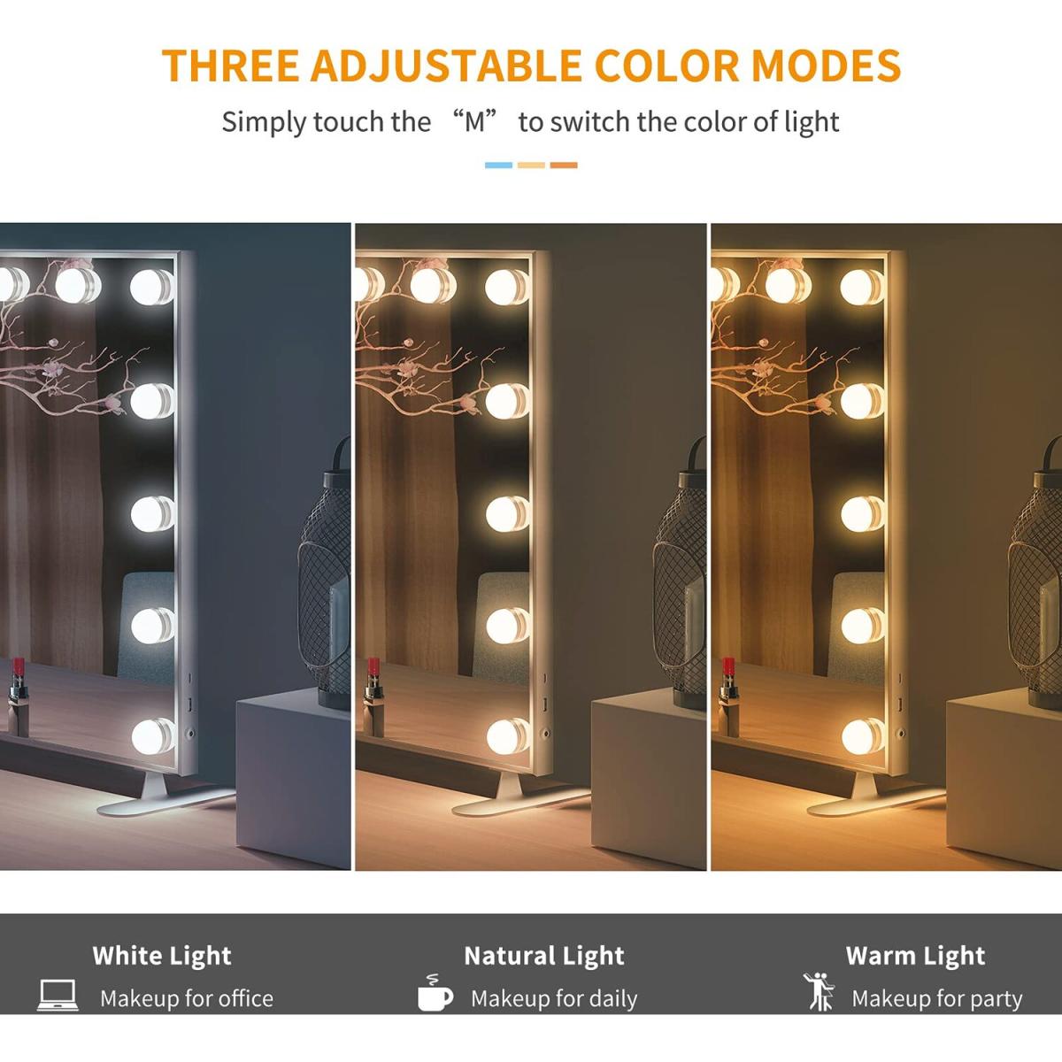 Hollywood Vanity Mirror with Lights - silver – image 4