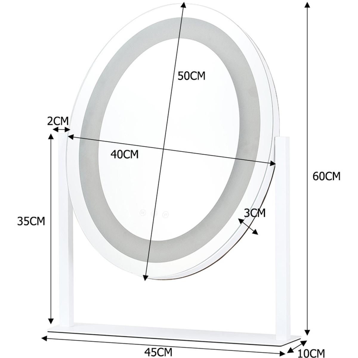 Large Mirror with Lights Smart Touch Control - Silver – image 6