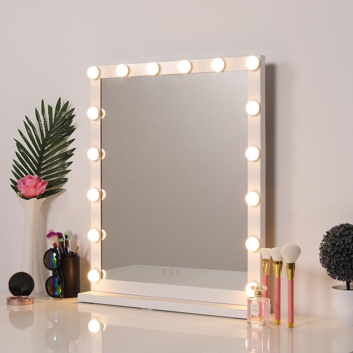 Hollywood Standard Vanity Mirror with LED, Rechargeable - White / 42cm – image 2