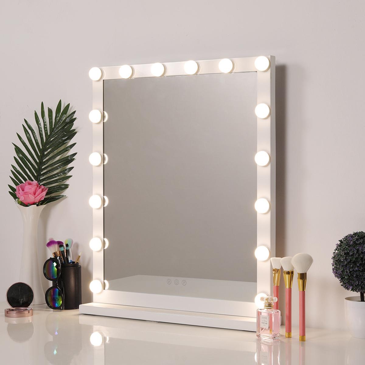 Hollywood Standard Vanity Mirror with LED, Rechargeable - White / 42cm – image 3