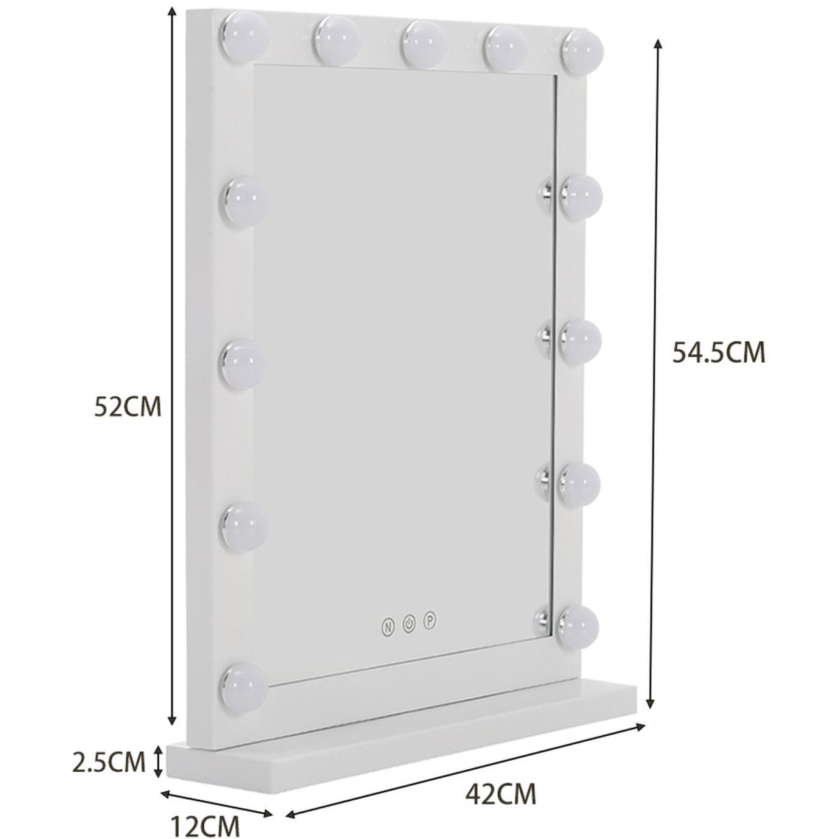 Hollywood Standard Vanity Mirror with LED, Rechargeable - White / 42cm – image 5