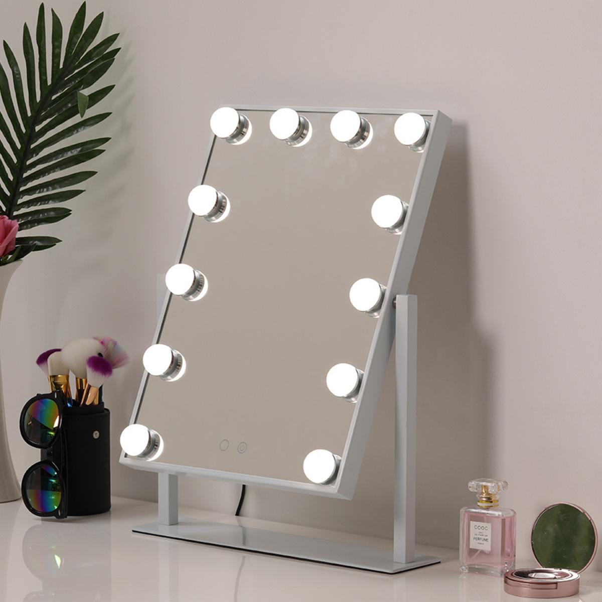 Hollywood Rotating Vanity Mirror with LED, Rechargeable - White – image 2