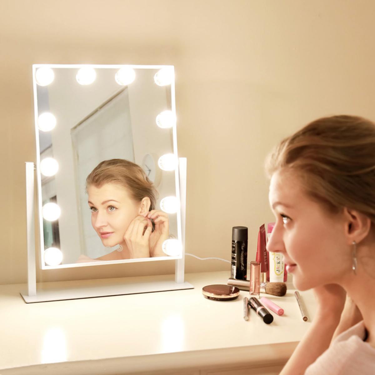 Hollywood Rotating Vanity Mirror with LED, Rechargeable - White – image 4