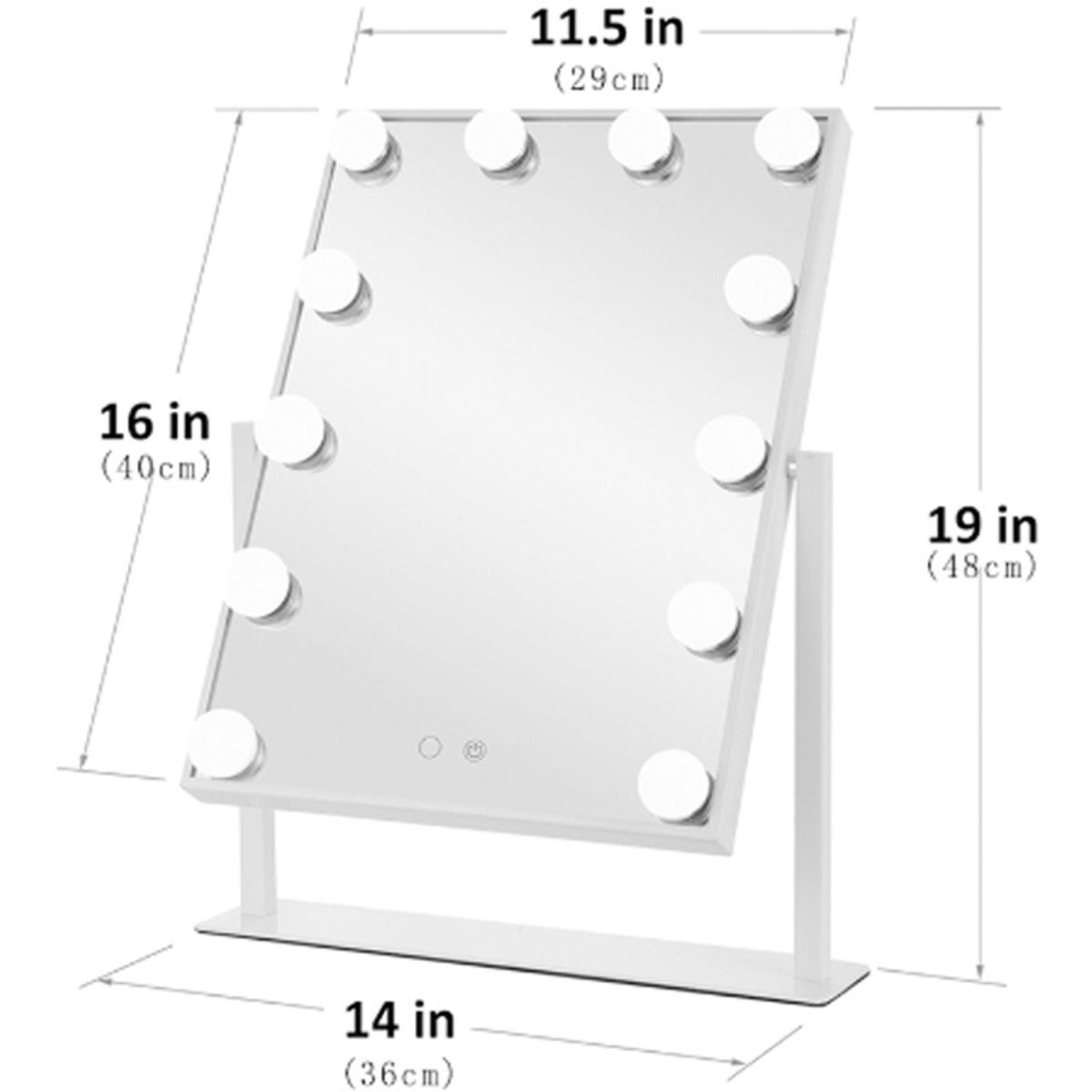 Hollywood Rotating Vanity Mirror with LED, Rechargeable - White – image 6