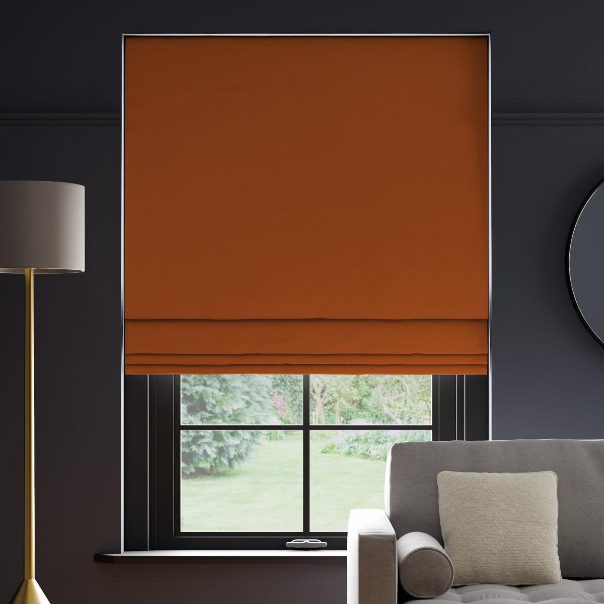 Panama Cotton Made to Measure Roman Blind Panama Rust – image 2