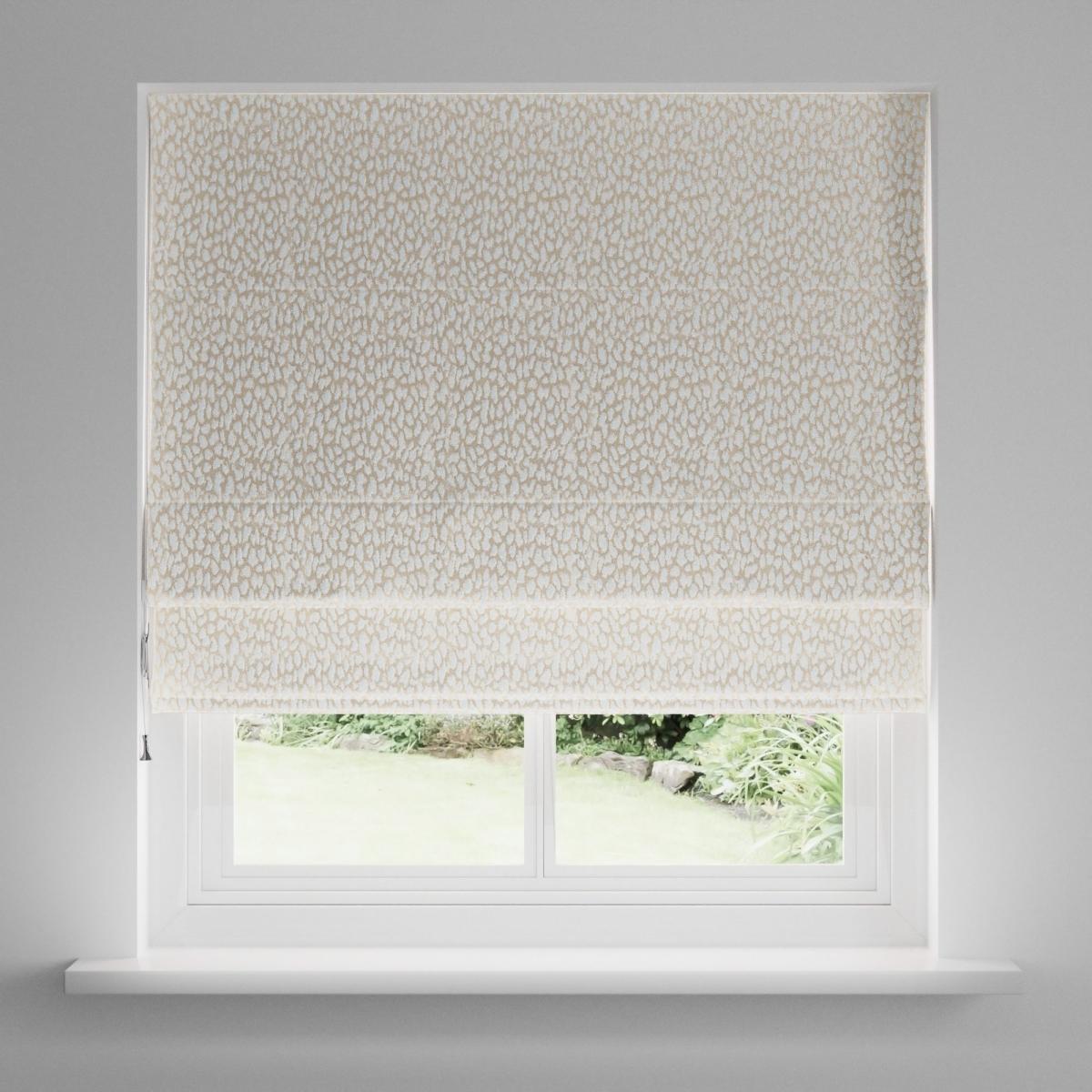 Animal Cut Velvet Natural Roman Blind Beige – image 3
