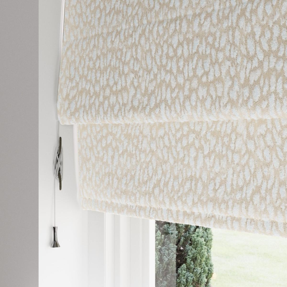 Animal Cut Velvet Natural Roman Blind Beige – image 5