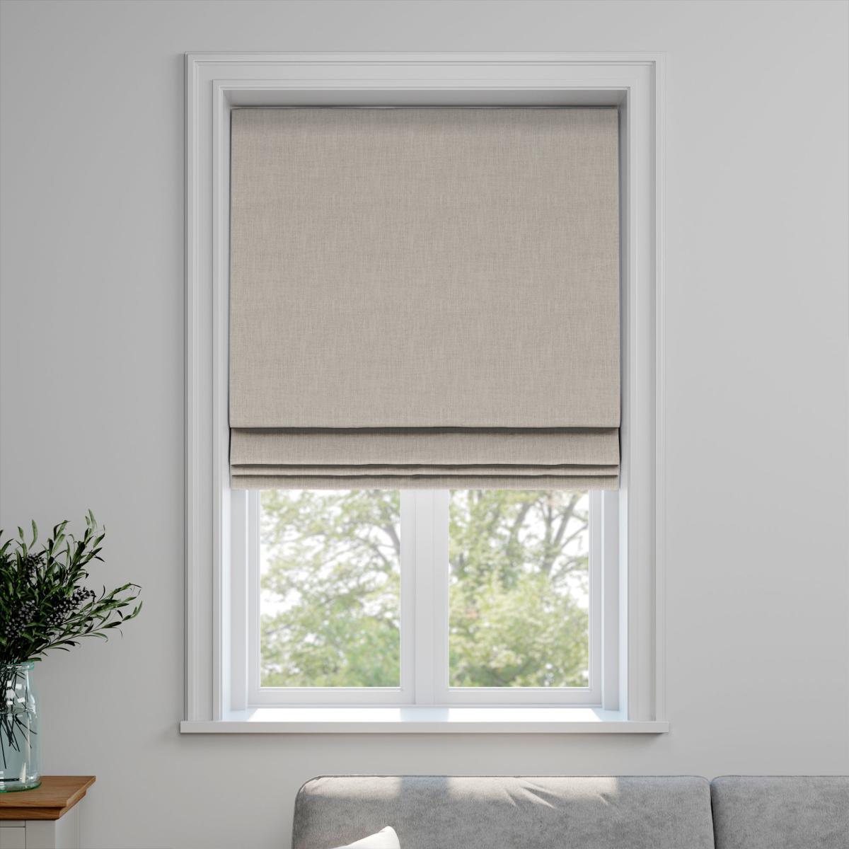 Bronte Recycled Polyester Made to Measure Roman Blind Bronte Dove – image 3