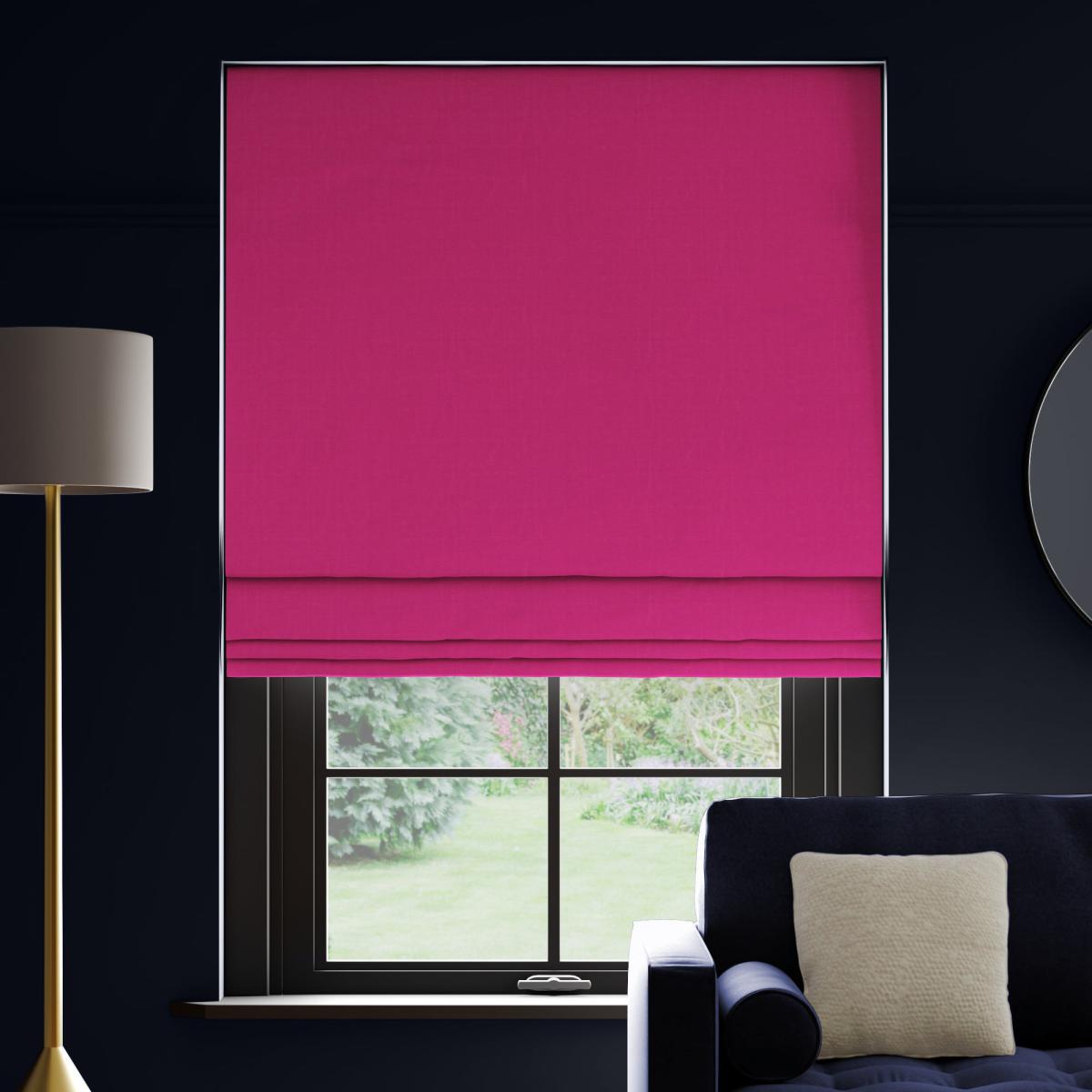 Panama Cotton Made to Measure Roman Blind Panama Fuchsia – image 2