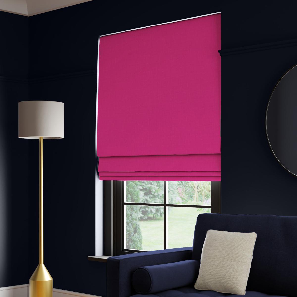 Panama Cotton Made to Measure Roman Blind Panama Fuchsia – image 1