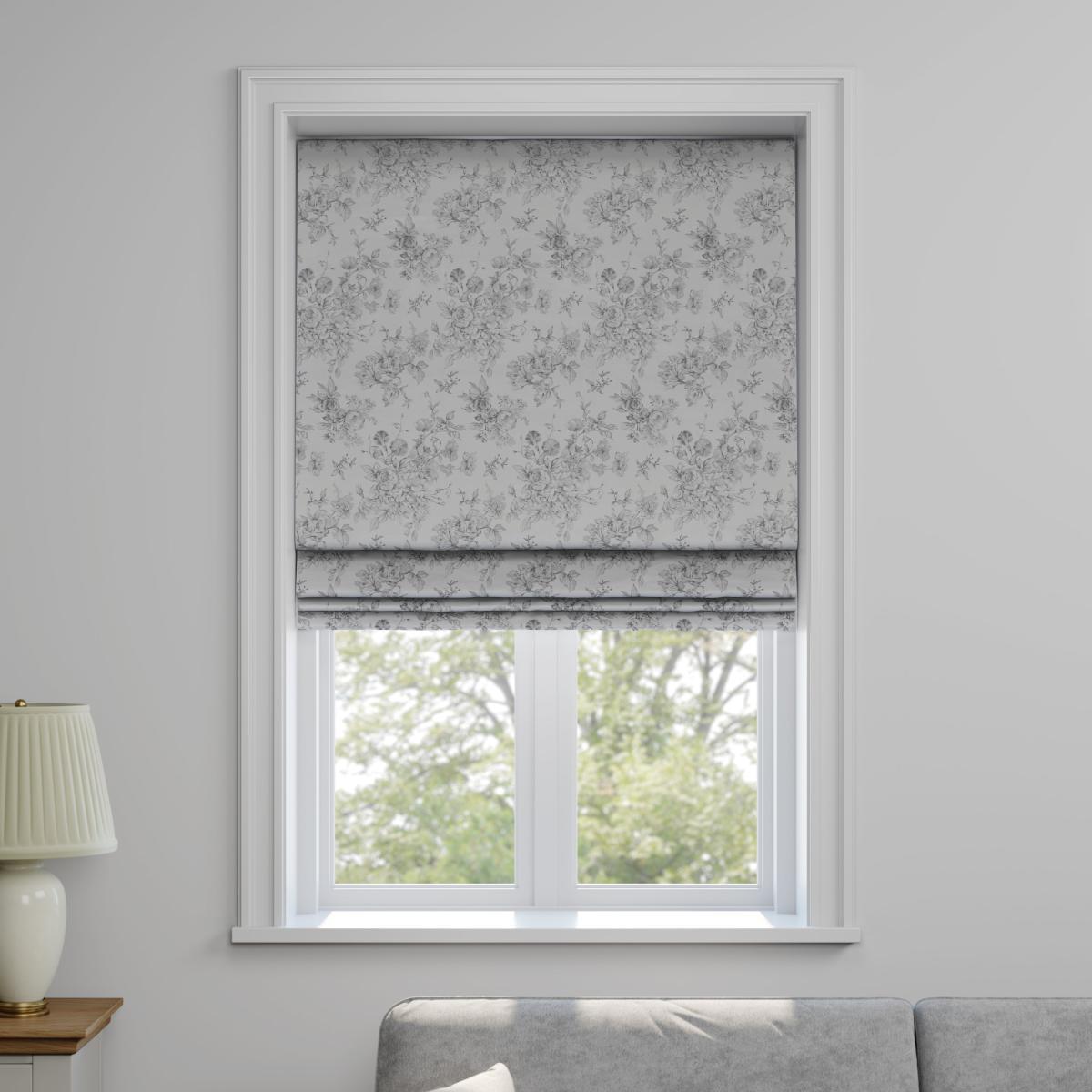 Gracey Made to Measure Roman Blind Gracey Floral Grey – image 2
