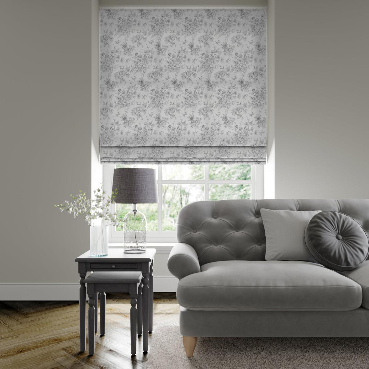 Gracey Made to Measure Roman Blind Gracey Floral Grey – image 3