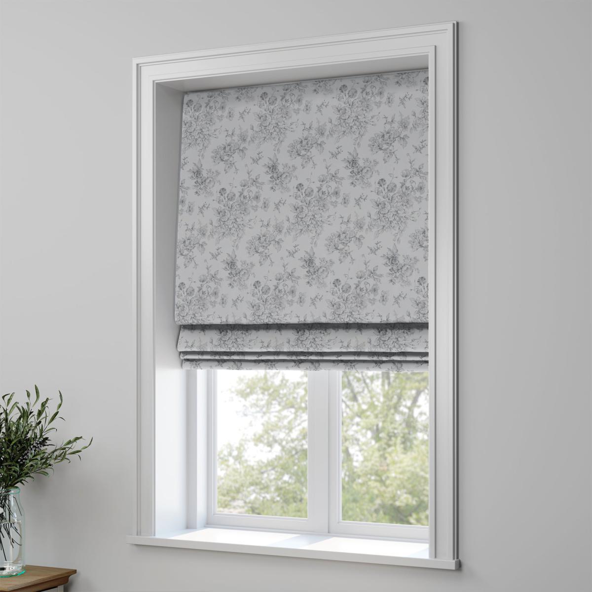 Gracey Made to Measure Roman Blind Gracey Floral Grey – image 1