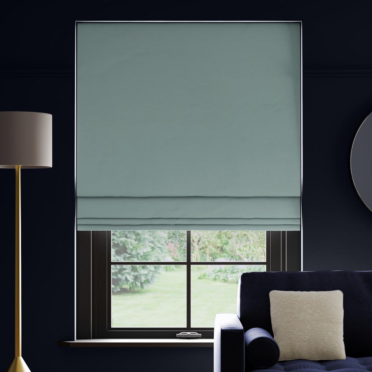 Panama Cotton Made to Measure Roman Blind Panama Duck Egg – image 2