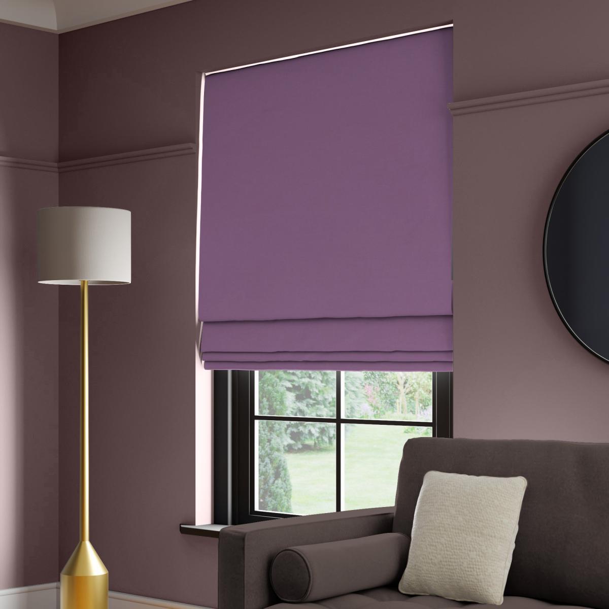 Panama Cotton Made to Measure Roman Blind Panama Heather – image 1