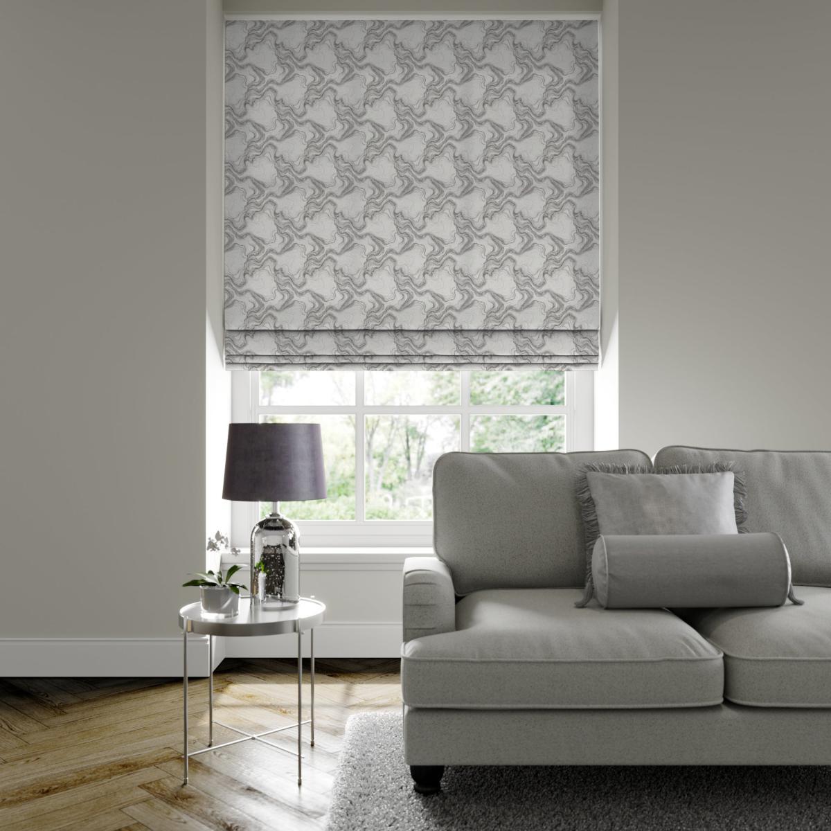 Marble Made to Measure Roman Blind Marble Silver – image 2