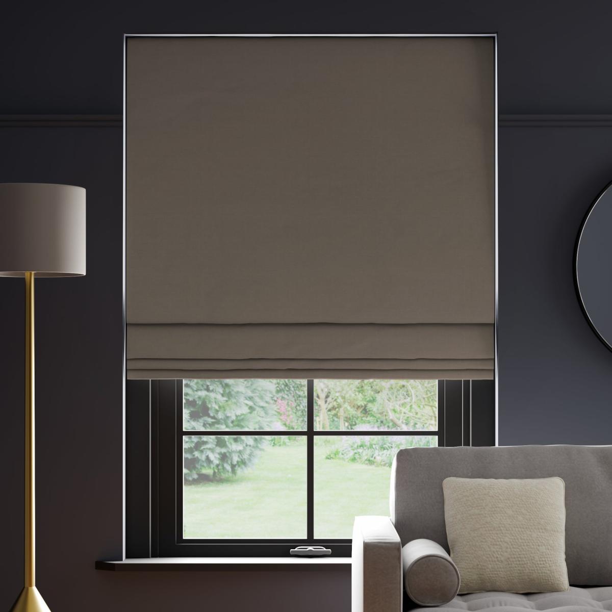 Panama Cotton Made to Measure Roman Blind Panama Stone – image 2