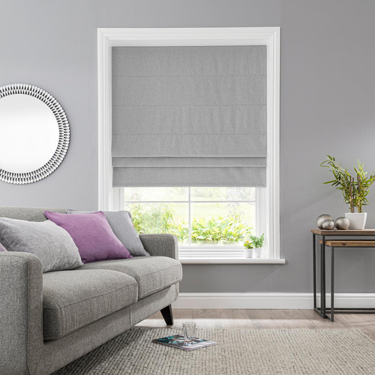 Luna Dove Grey Blackout Roman Blind Grey – image 2