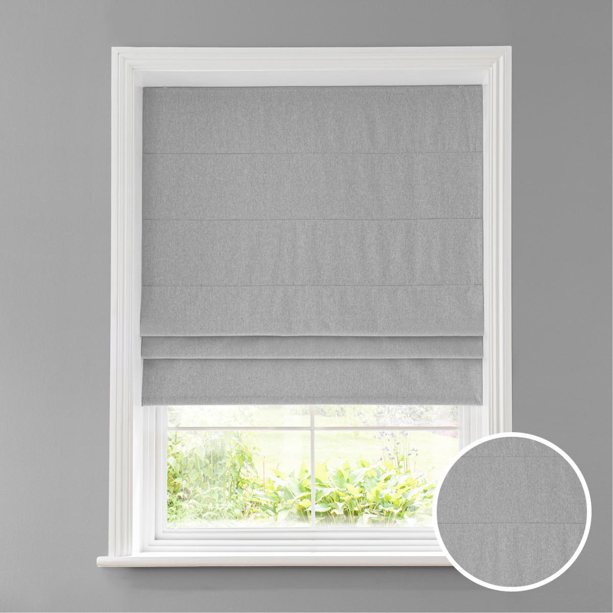 Luna Dove Grey Blackout Roman Blind Grey – image 1