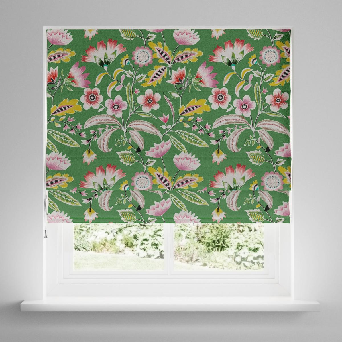 Joy Floral Blackout Roman Blind Green – image 3