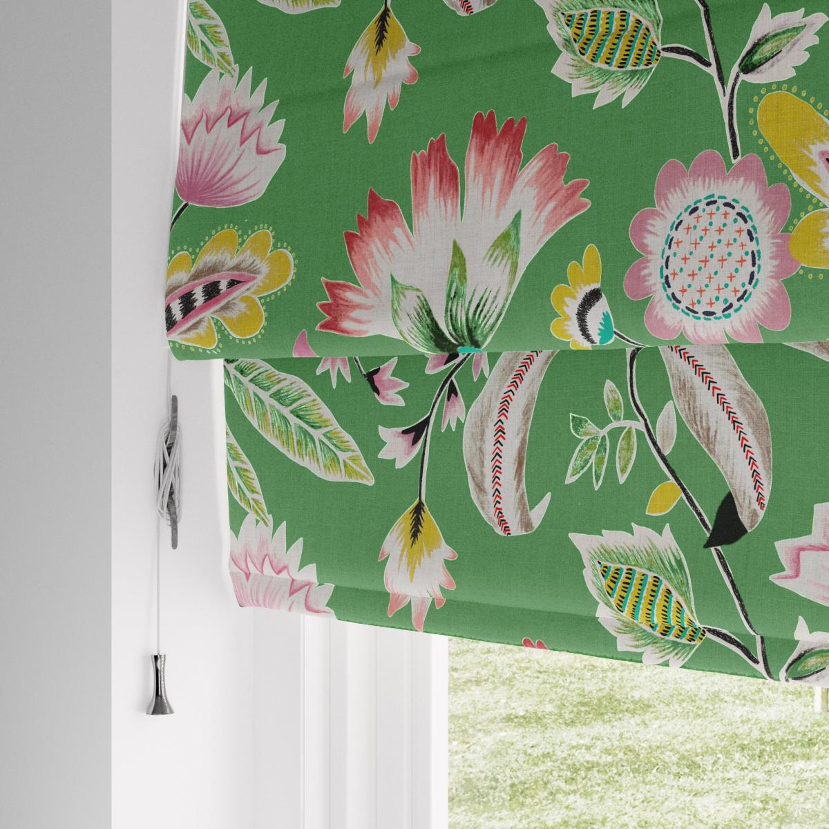 Joy Floral Blackout Roman Blind Green – image 5