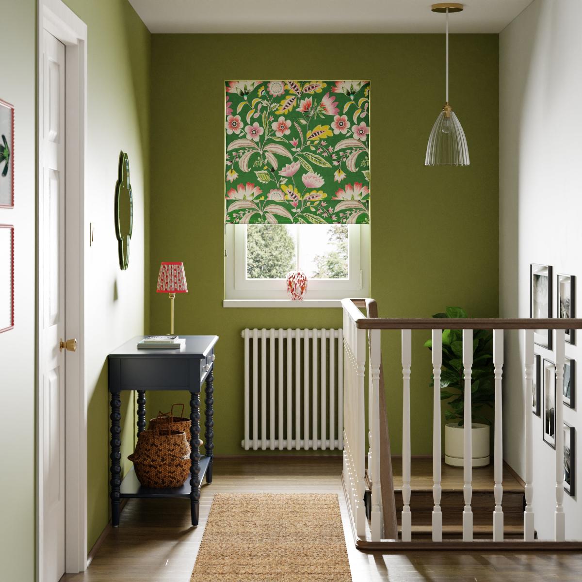 Joy Floral Blackout Roman Blind Green – image 1