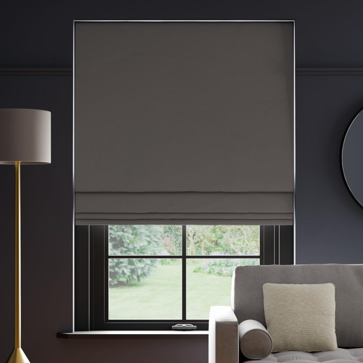 Panama Cotton Made to Measure Roman Blind Panama Pewter – image 2