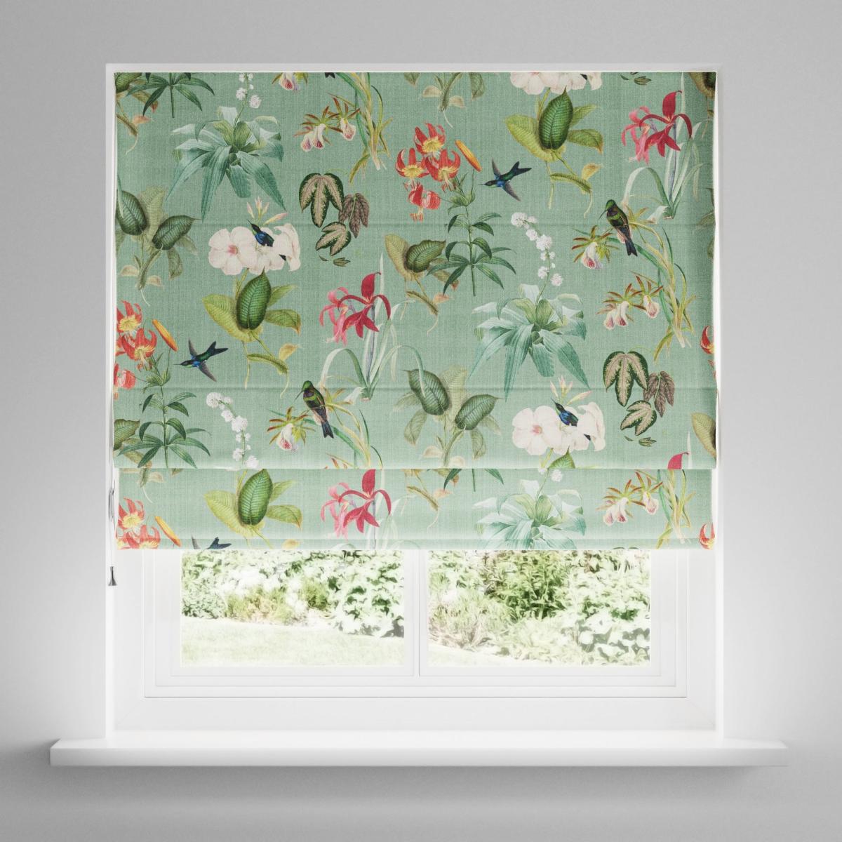 Botanical Bird Green Blackout Roman Blind Green – image 3