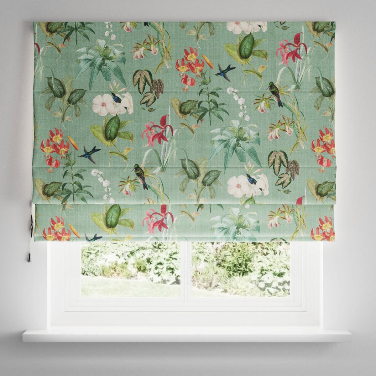 Botanical Bird Green Blackout Roman Blind Green – image 4