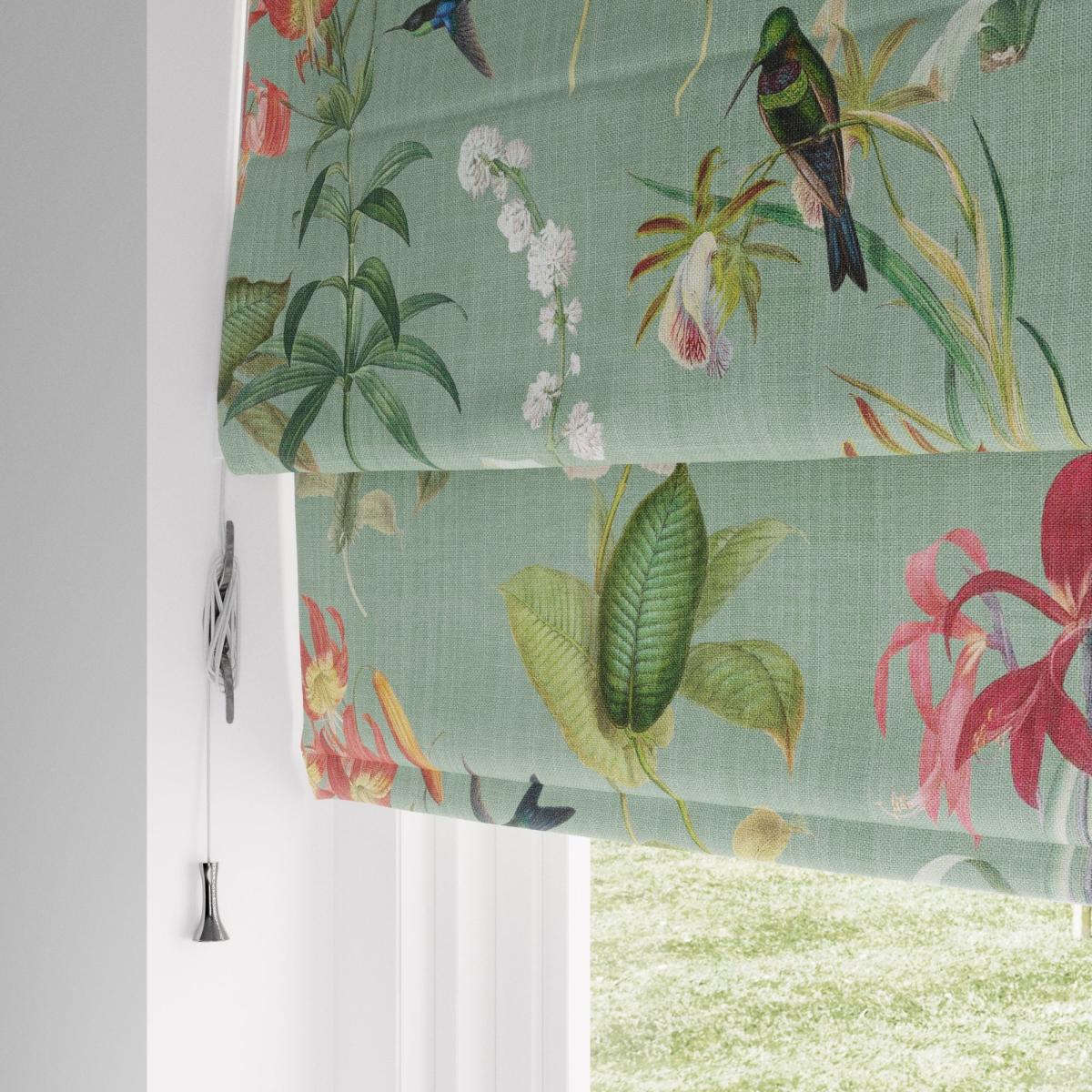 Botanical Bird Green Blackout Roman Blind Green – image 5