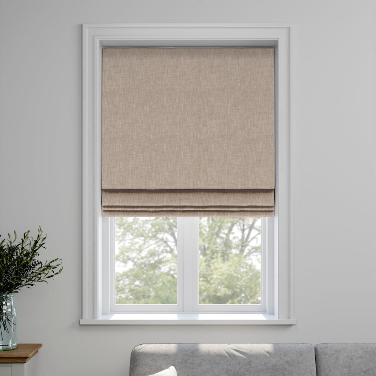 Bronte Recycled Polyester Made to Measure Roman Blind Bronte Hessian – image 3