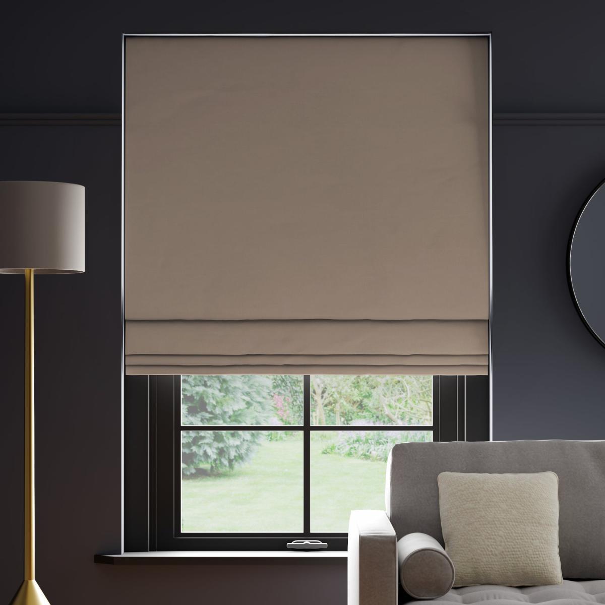 Panama Cotton Made to Measure Roman Blind Panama Clay – image 2