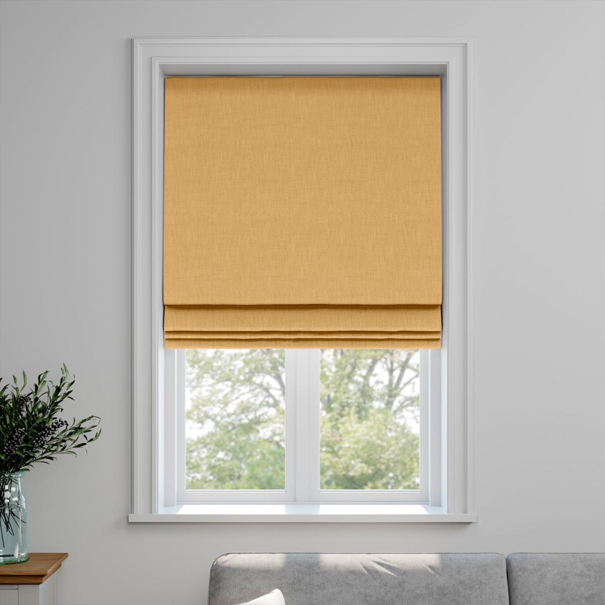 Bronte Recycled Polyester Made to Measure Roman Blind Bronte Ochre – image 3