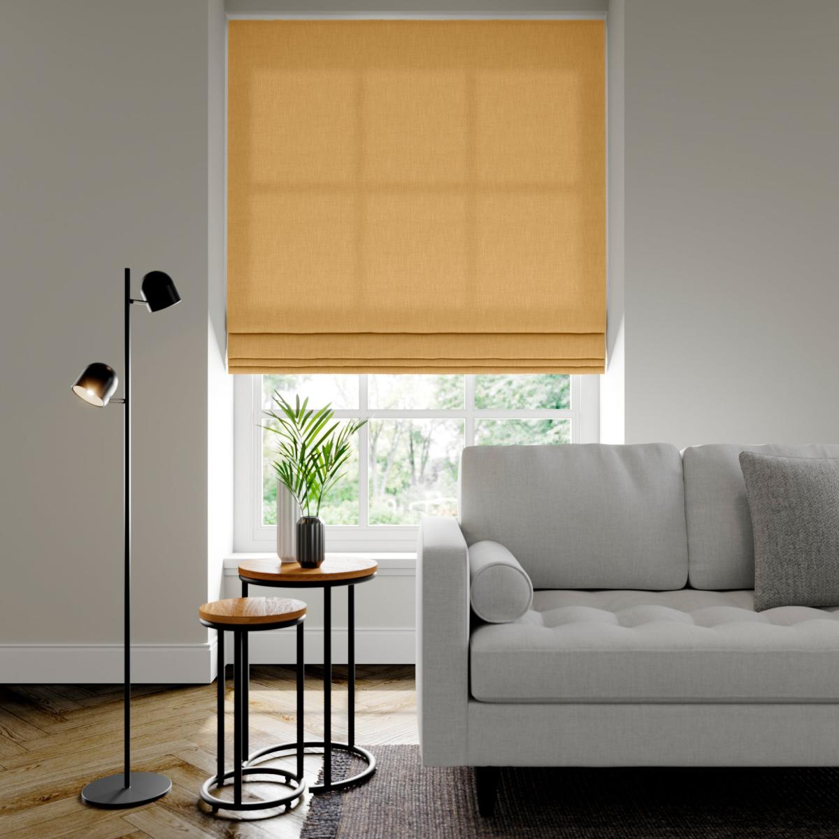 Bronte Recycled Polyester Made to Measure Roman Blind Bronte Ochre – image 1