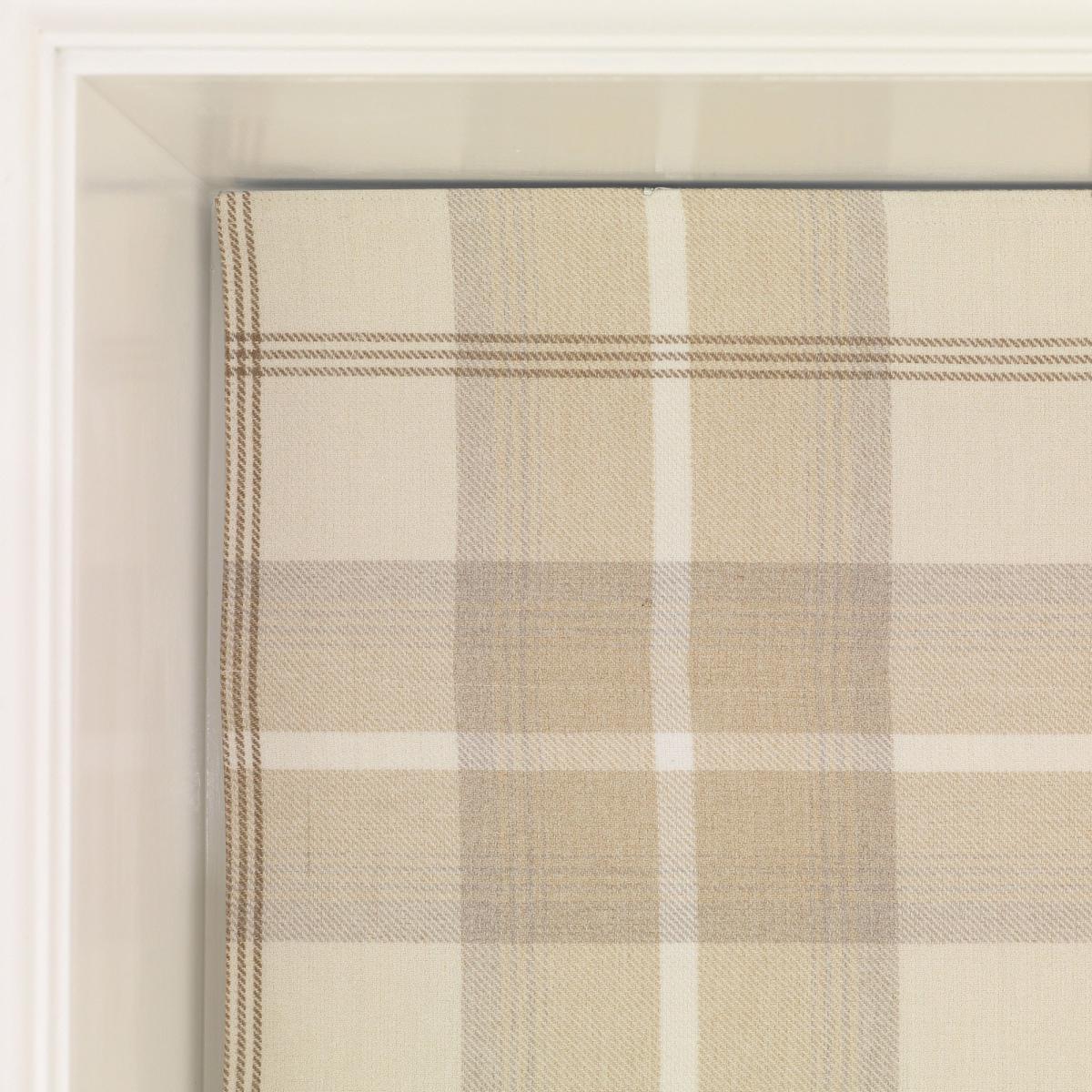 Highland Check Natural Blackout Roman Blind Natural – image 5