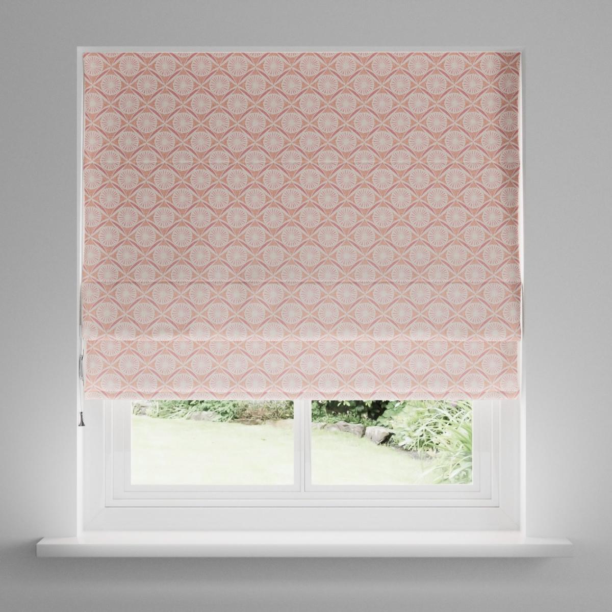 Global Daisy Coral Blackout Roman Blind Coral/White – image 3