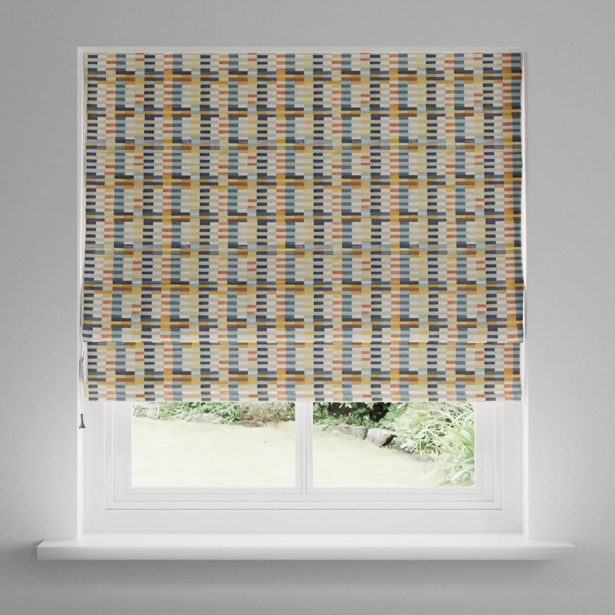 Bryson Blackout Roman Blind Blue/Yellow – image 3
