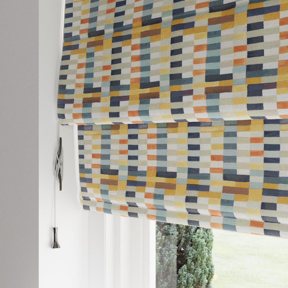 Bryson Blackout Roman Blind Blue/Yellow – image 4