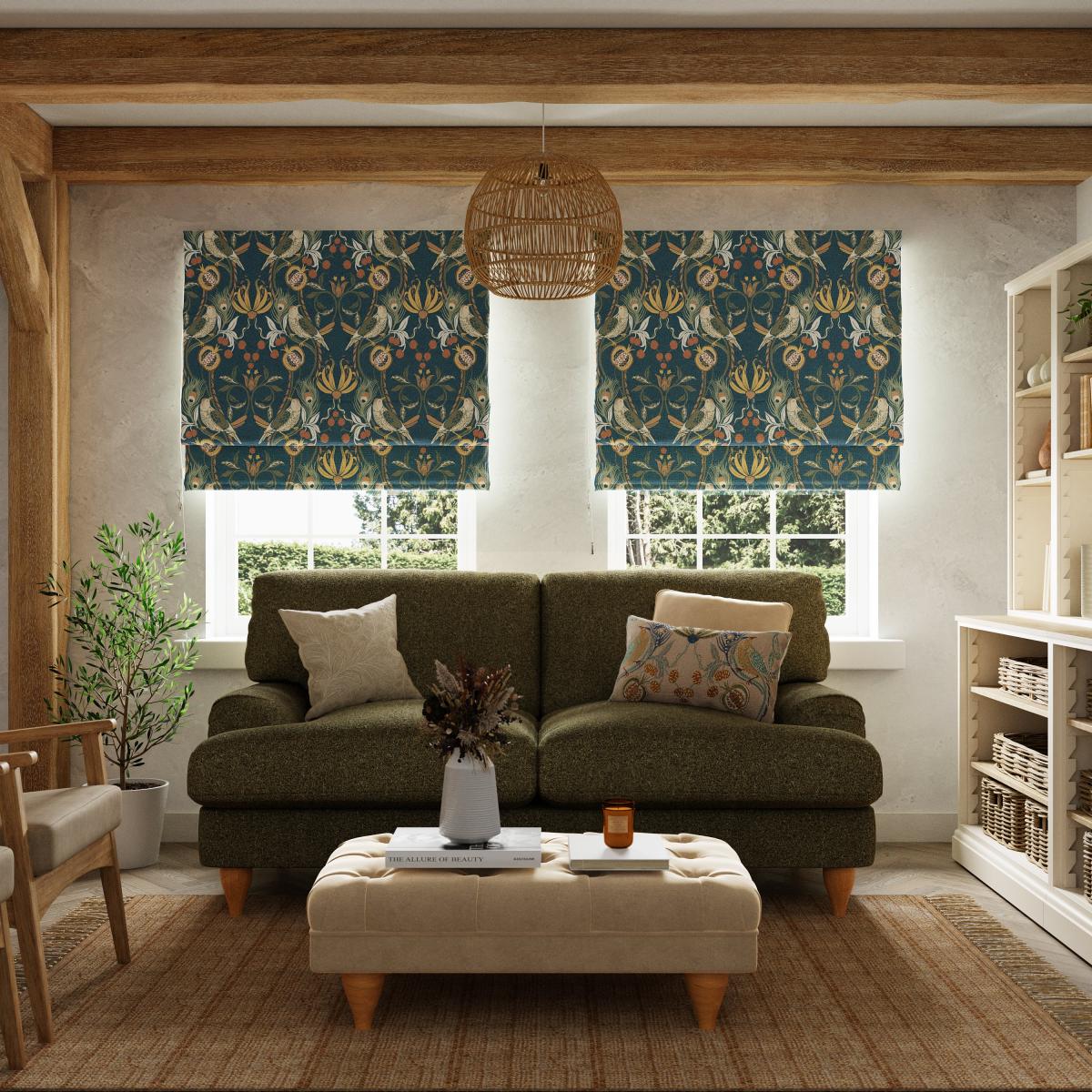 Havisham Bottle Green Blackout Roman Blind Green/Brown – image 3