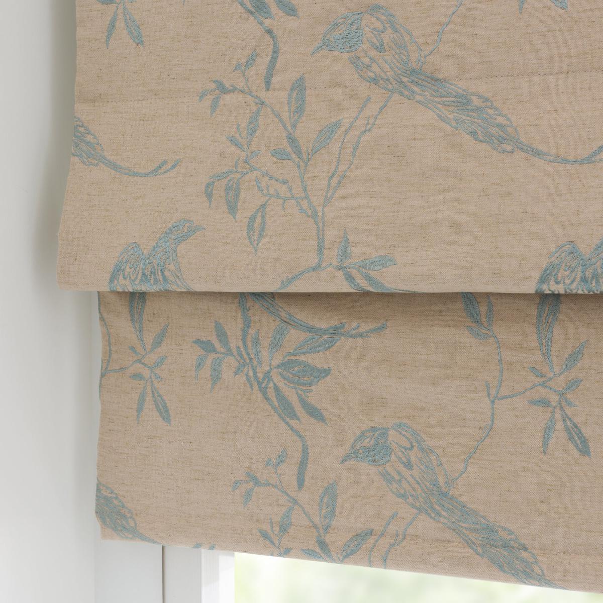 Duck-Egg Songbird Blackout Roman Blind Blue / Cream – image 2