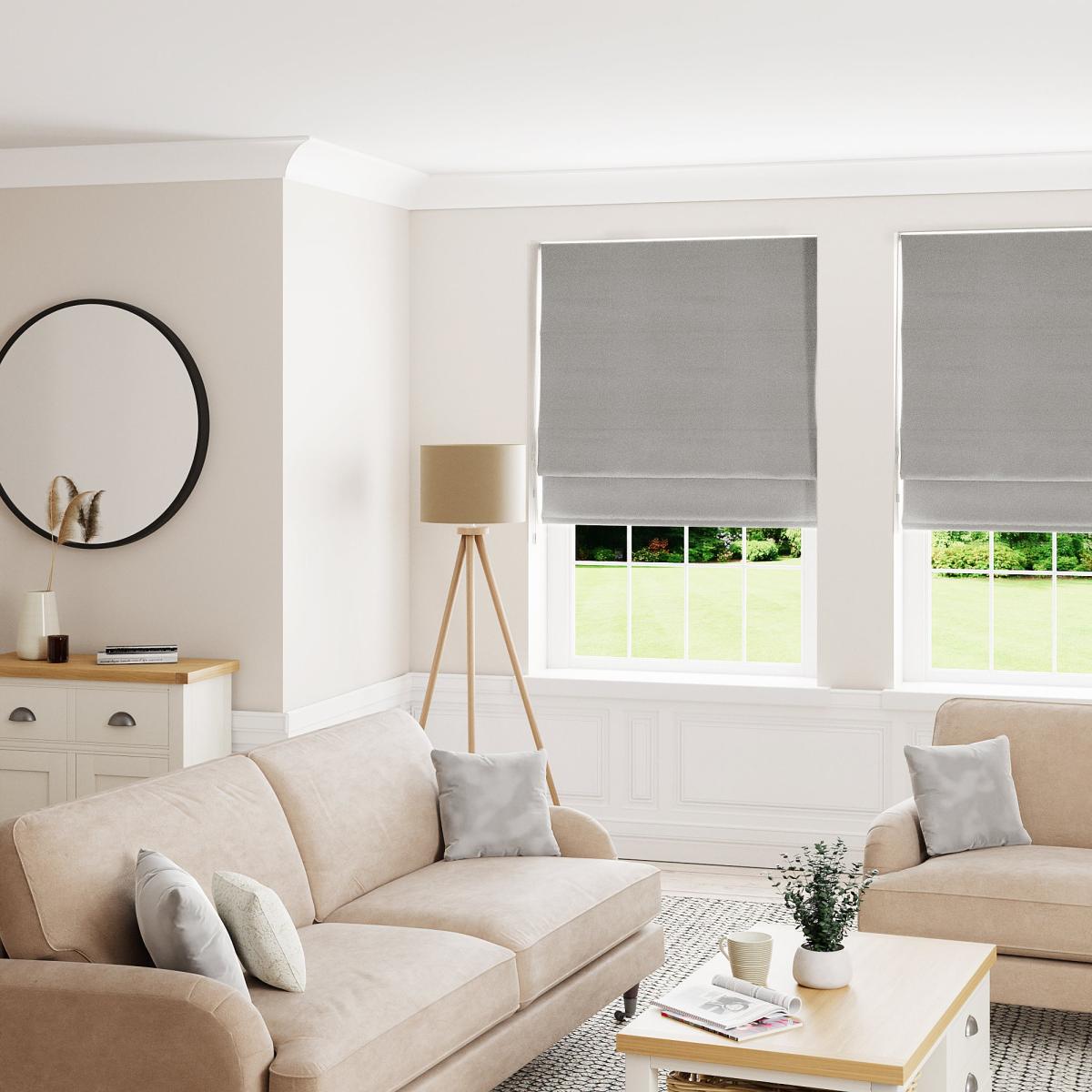 Luna Mid Grey Blackout Roman Blind Mid Grey – image 2
